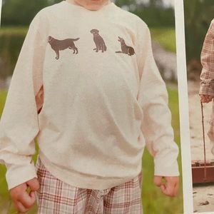 Shrimp & Grits Kids Boys Chocolate Lab Graphic Long Sleeve Top